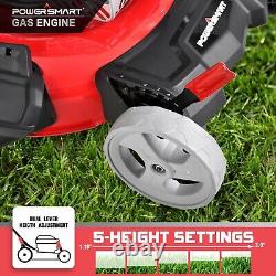 144CC Gas Powered Push Lawn Mower 21 Inch 5 Heights Adjustable 3-in-1