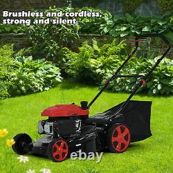161CC Gas Powered Rotary Lawn Mower Garden Grass Cutter 50L + Accessories