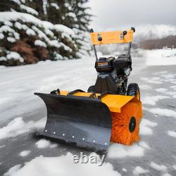 196cc Power Walk Behind Snow Dirt Sweeper Lawn Turf Driveway WithShovel Trowel