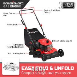 209CC 4-Stroke engine 21 3-in-1 Gas Self Propelled Lawn Mower 5-position height