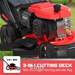 209CC 4-Stroke engine 21 3-in-1 Gas Self Propelled Lawn Mower 5-position height