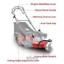 20 in. 3-in-1 170 cc gas walk behind self propelled lawn mower