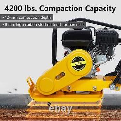 212CC Gas Engine 4200lbs Plate Compactor Soil Rammer 5600VPM Pavement Compactor