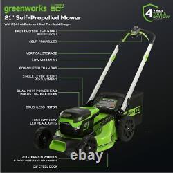 21Cordless Self-Propelled Lawn Mower with 4Ah Batteries/Dual Port Rapid Charger