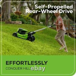 21Cordless Self-Propelled Lawn Mower with 4Ah Batteries/Dual Port Rapid Charger