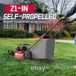 21 140cc Self Propelled Lawn Mower, 6-Position Adjustable Cutting Height, 3
