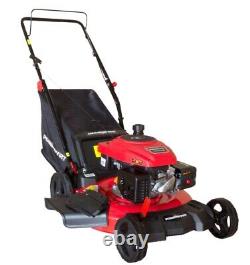 21 3-in-1 Gas Push Lawn Mower 170cc with Steel Deck, Black/Red