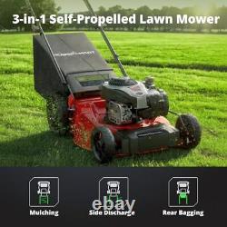21 B&S Engine 140cc Self Propelled Lawn Mower Steel Deck, 6-Height