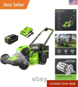 21 Eco-Friendly Self-Propelled Lawn Mower with LED Headlight & Aluminum Handles