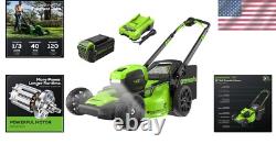 21 Eco-Friendly Self-Propelled Lawn Mower with LED Headlight & Aluminum Handles