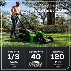 21 Eco-Friendly Self-Propelled Lawn Mower with LED Headlight & Aluminum Handles