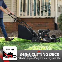 21 In. 3-In-1 Gas Self Propelled Walk behind Lawn Mower