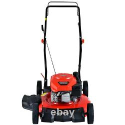 21 Inch with 2-in-1 170 CC Gas Push Lawn Mower Steel Mowing Deck