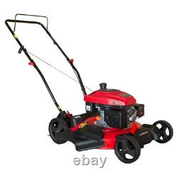 21 Inch with 2-in-1 170 CC Gas Push Lawn Mower Steel Mowing Deck