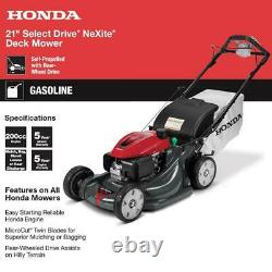 21 inch Variable Speed 4-in-1 Gas Walk Behind Self Propelled Mower Select Drive