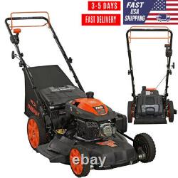 22 in 201cc 6 Speed High Wheel 3-in-1 Gas Walk Behind Self Propelled Lawn Mower