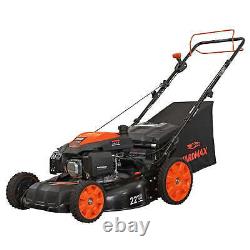 22 in 201cc 6 Speed High Wheel 3-in-1 Gas Walk Behind Self Propelled Lawn Mower