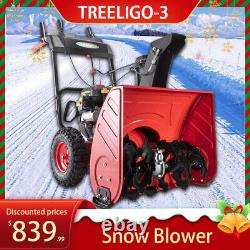 24Gas Powered Snow Blower 212cc Electric Start with LED Light Self Propelled