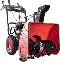 24Gas Powered Snow Blower 212cc Electric Start with LED Light Self Propelled