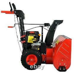 24 212cc Two-Stage Self-Propelled Gas Heavy Duty Snow Blower with Electric Start