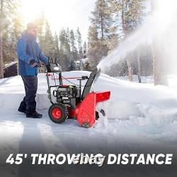 26-Inch Self Propelled Two-Stage Snow Blower Gas Powered 212Cc Engine with Elect