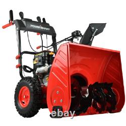 2 Stage Electric Start Gas Snow Blower 24 212cc Self Propelled Wheel Drive