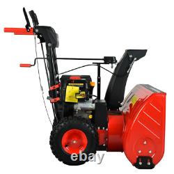 2 Stage Electric Start Gas Snow Blower 24 212cc Self Propelled Wheel Drive