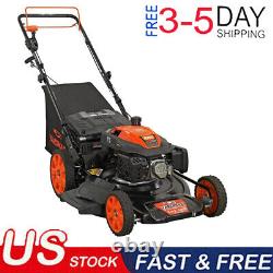 3 In 1 Foldable Lawn Mower 6 Speed High Wheel Walk Behind Self Propelled Grass