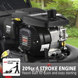 3 in 1 4-Stroke Engine Self Propelled Lawn Mower Weede Gas Powered 21in 209CC