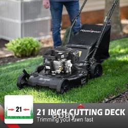 3-in-1 Self Propelled Lawn Mower 21-inch 209CC 4-Stroke Engine Gas Powered withBag