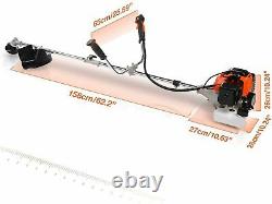 42.7CC Straight Shaft Gas Powered Weed Eater Weed Trimmer, with 2 Detachable Head