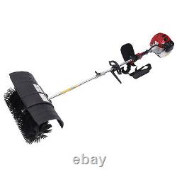 52cc 2-Stroke Gas Powered Handheld Sweeper Broom Driveway Turf Grass Snow Clean