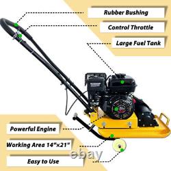 6.5HP Plate Compactor Rammer 196cc Gas Engine 5488 VPM 2500 LBS Compaction Force