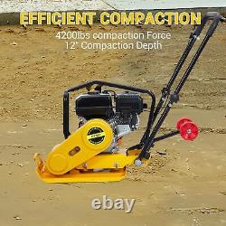 7HP Plate Compactor Rammer 212CC Gas Engine 4200lbs Compaction Force Rammer