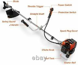 COOCHEER 42.7cc Weed Eater Gas Powered Weed Wacker 2-in-1 Trimmer Brush Cutter