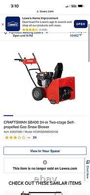 CRAFTSMAN SB400 24-in Two-stage Self-propelled Gas Snow Blower