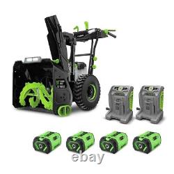 EGO SNT2406-4 2-Stage Self Propelled Snow Blower with (4) 10Ah Batteries & Charger