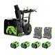 Ego Snt2406-4 2-stage Self Propelled Snow Blower With (4) 10ah Batteries & Charger