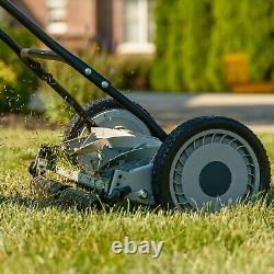 Eco-Friendly 18-Inch 5-Blade Reel Lawn Mower for Simple Yard Maintenance