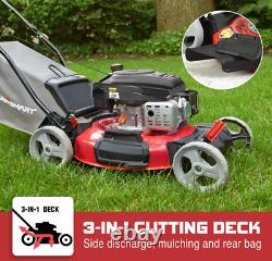 Gas Lawn Mower 21-Inch 144cc 3-in-1 Push Lawn Mower