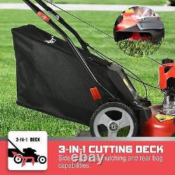 Gas Powered Lawn Mower Powersmart 144CC OHV Engine 21 3-In-1 Gas Lawn Mower