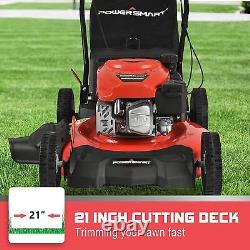 Gas Powered Lawn Mower Powersmart 144CC OHV Engine 21 3-In-1 Gas Lawn Mower