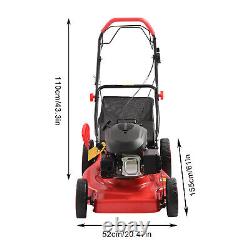 Gas Powered Lawn Mower Self Propelled 173cc 4-Stroke Engine Grooves 6.0HP