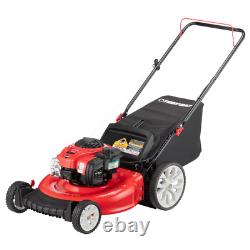 Gas Push Lawn Mower 21 in. Foldable Handle Adjustable Cutting Height High Wheel