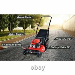 Gas Push Lawn Mower Gas Powered Push Lawn Mower Cutting Machine Yard Garden Gras