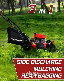 Gas Push Lawn Mower Gas Powered Push Lawn Mower Cutting Machine Yard Garden Gras