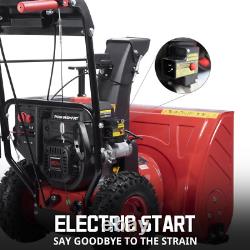 Gas Snow Blower 24 In. Two-Stage Electric Start Self-Propelled w LED Headlight