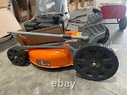 Gas Walk Behind Push Lawn Mower 170cc with High Rear Wheels