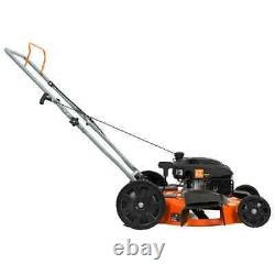 Gas Walk Behind Push Lawn Mower 21 In. 170cc 2-in-1 With High Rear Wheels Outdoor