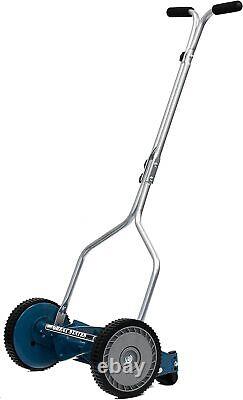 Great States 204-14 Hand Reel 14 Inch Push Lawn Mower 14-Inch, 4-Blade, Blue